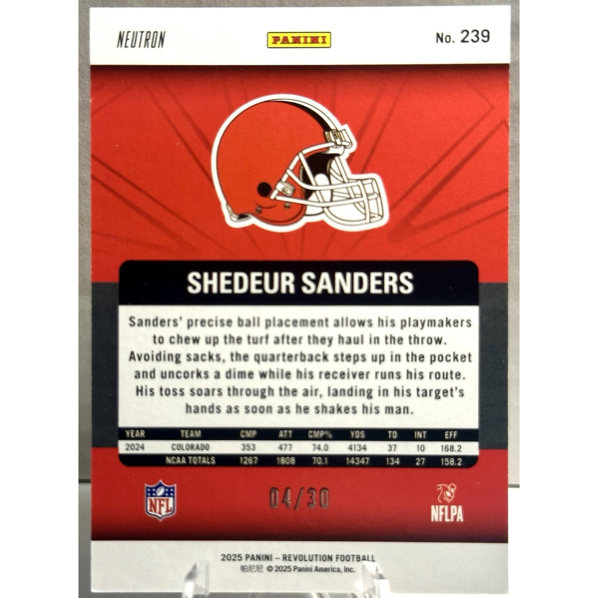 2025 Revolution Neutron SSP Shedeur Sanders RC #239 /30 Cleveland Browns