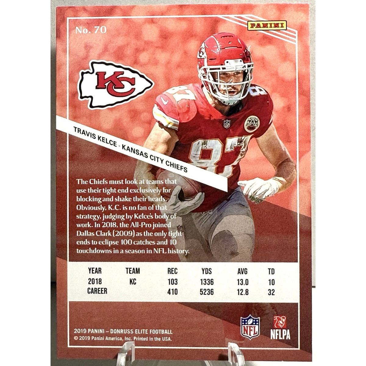 2021 Donruss Elite Travis Kelce #70 Parallel 49/49 Rare KC CHIEFS Book End