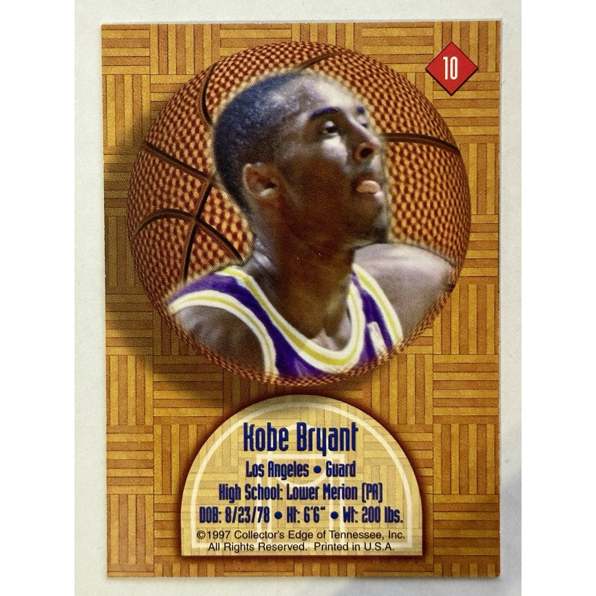 1997 Collector's Edge Hard Court Force Kobe Bryant #10 HOF