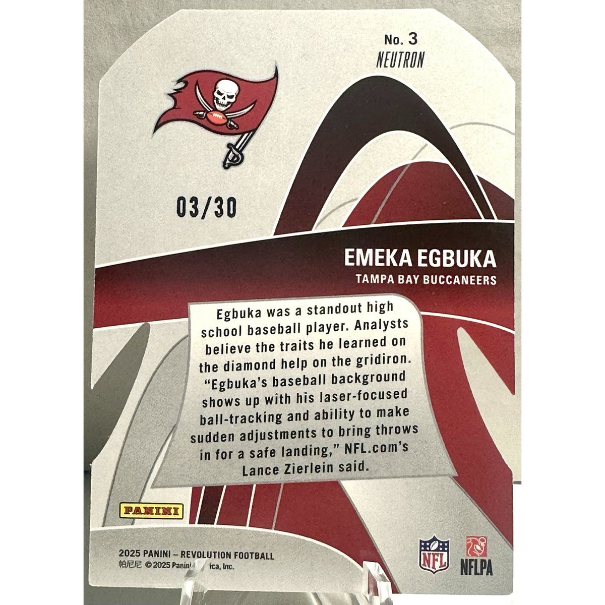 2025 Revolution Emeka Egbuka #3 RC Pay Dirt! Die-Cut Neutron /30 SSP Rookie