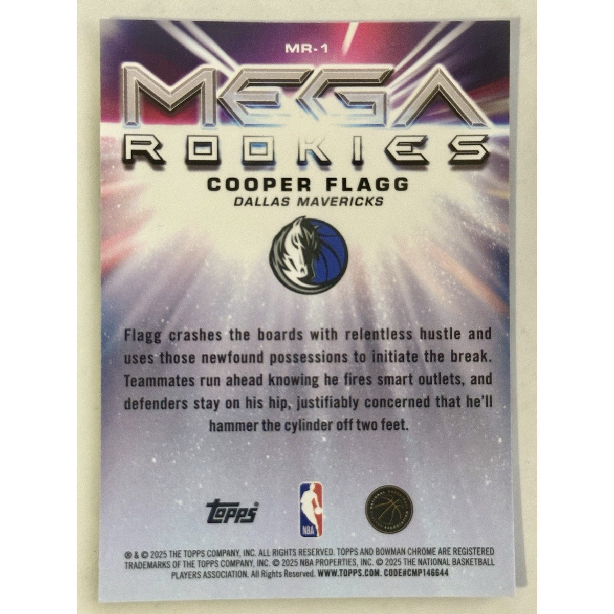 2025 Bowman Chrome Cooper Flagg #MR-1 Mega Rookies Mojo RC