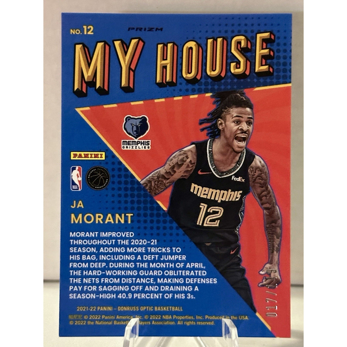 2021-22 Panini Donruss Optic - My House Ja Morant #12 Lime Green Prizm /149