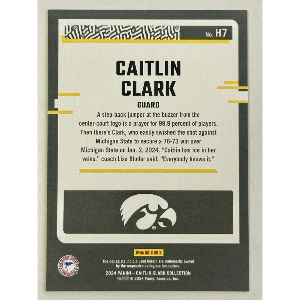 2024 Panini Caitlin Clark Collection - Highlights Caitlin Clark #H7 Pink /50