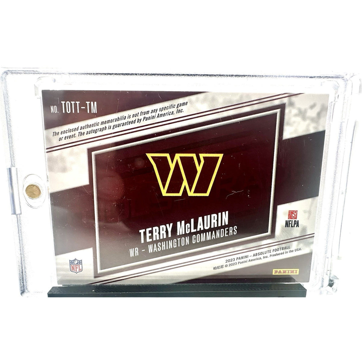 2023 Absolute Tools of the Trade Materials Auto Terry McLaurin /99 Gold Ball