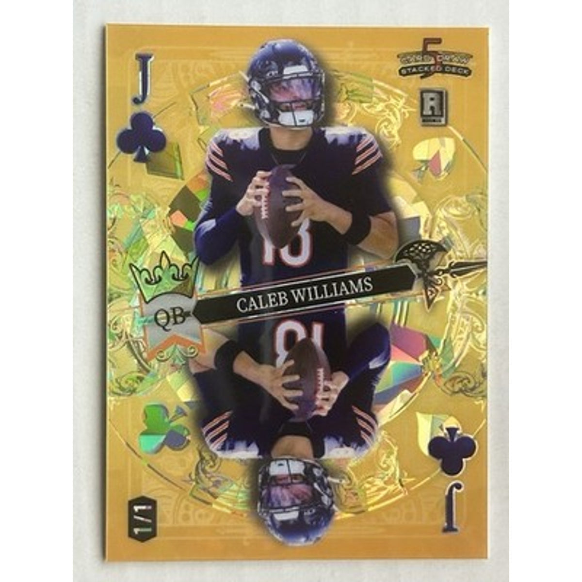 2024 Wild 5 Card Draw Stacked Deck Promo 1/1 Caleb Williams Rookie RC Gold