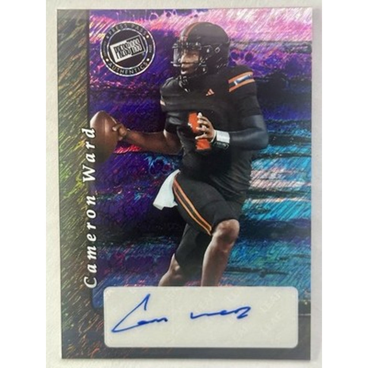 2024 Leaf Collective Cameron Ward Press Pass Auto Shimmer Black /6 Hurricanes