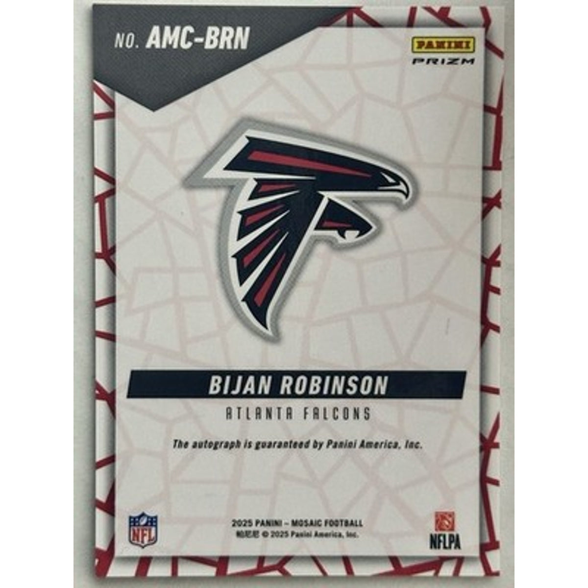 2025 Panini Mosaic - Autographs Mosaic Bijan Robinson #AMC-BRN Red Yellow Prizm