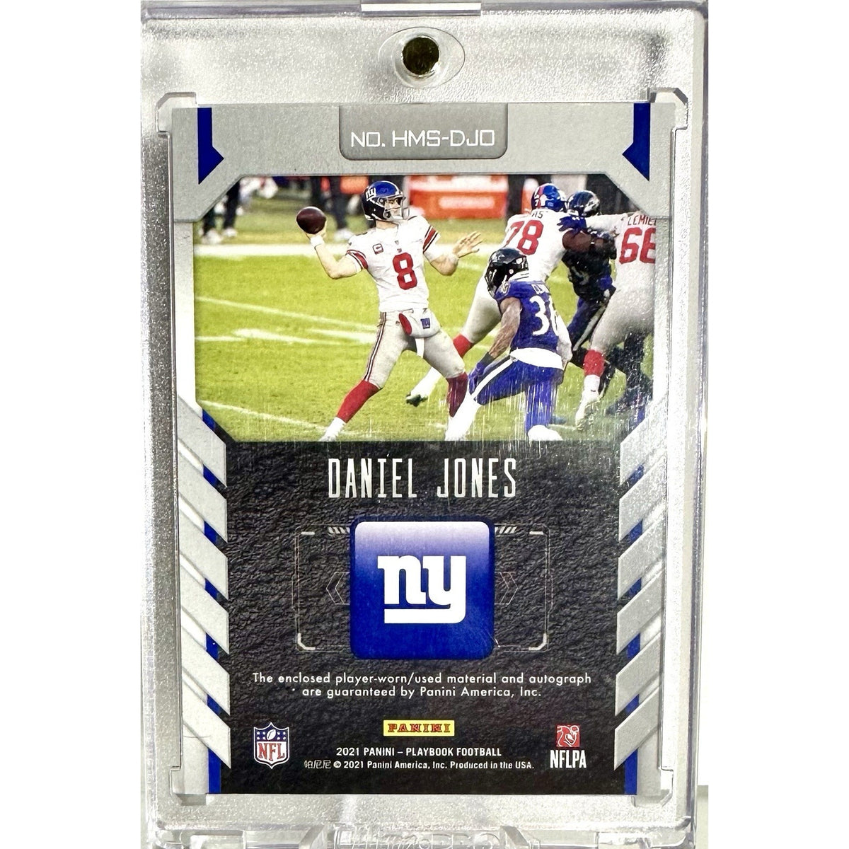 Daniel Jones 2021 Panini Playbook Patch Auto /49 Indianapolis Colts Player Worn