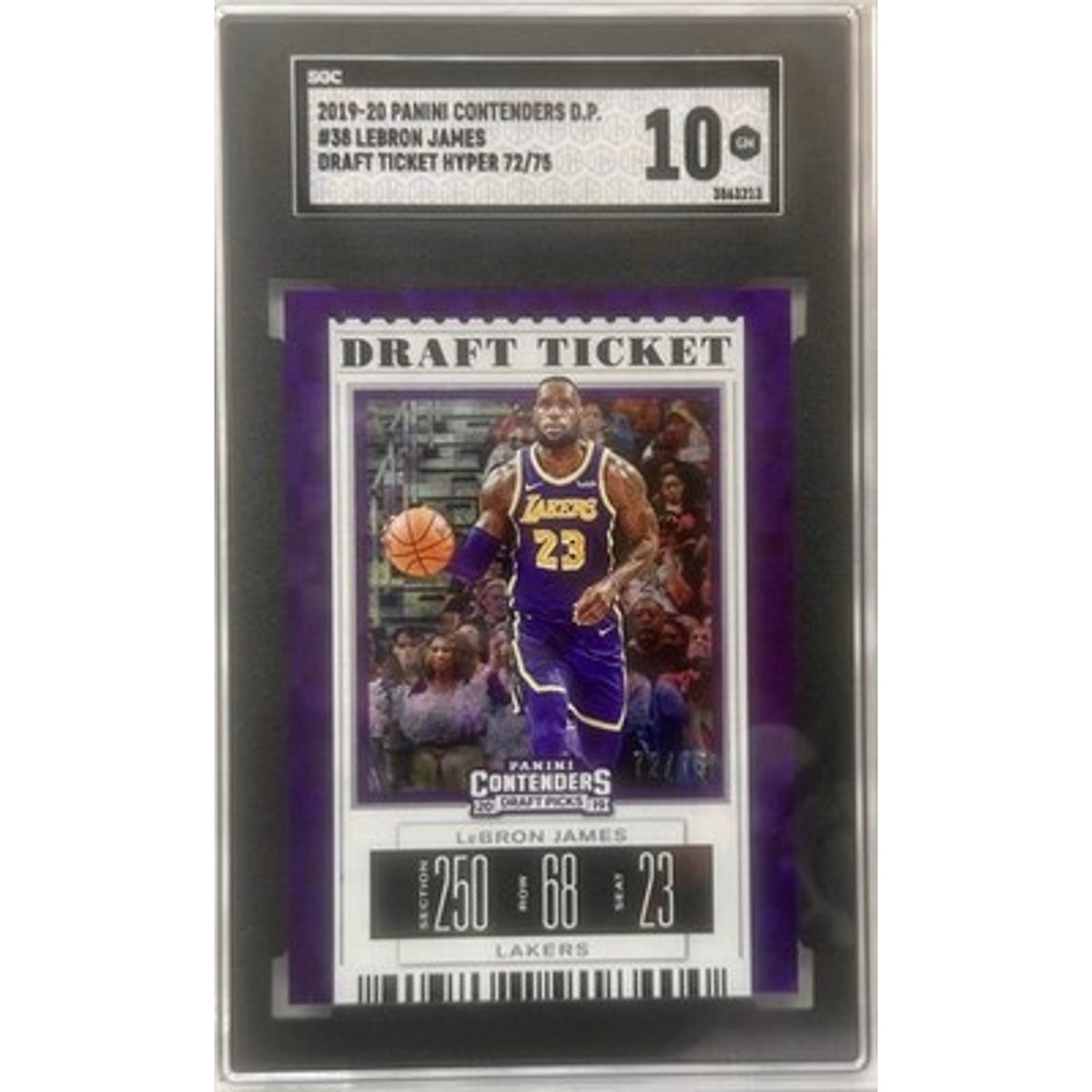 2019-20 Contenders Draft Picks Ticket Hyper /75 LeBron James SGC 10 Gem Mint