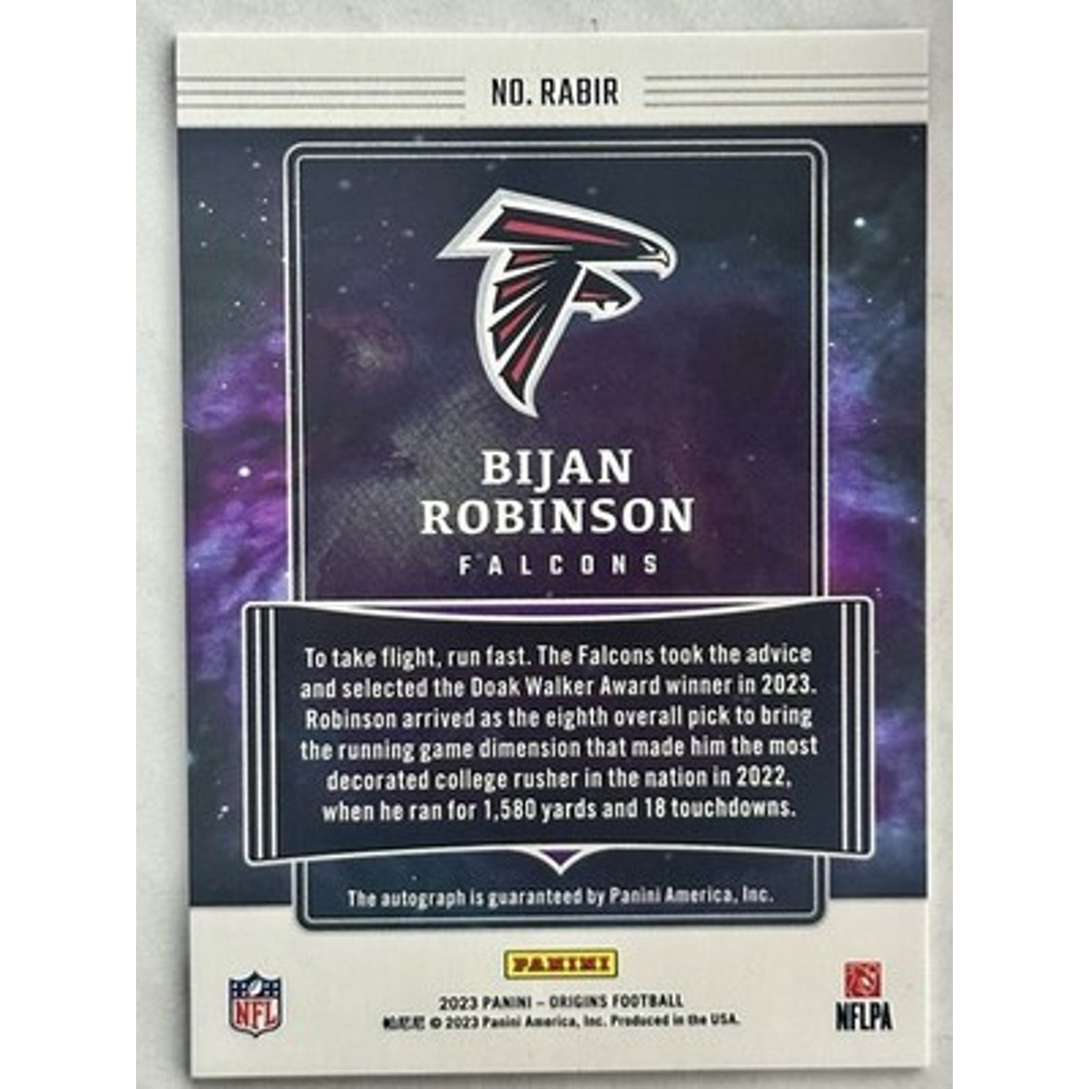 2023 Panini Origins - Rookie Autographs Bijan Robinson #RABIR Red /99 RC