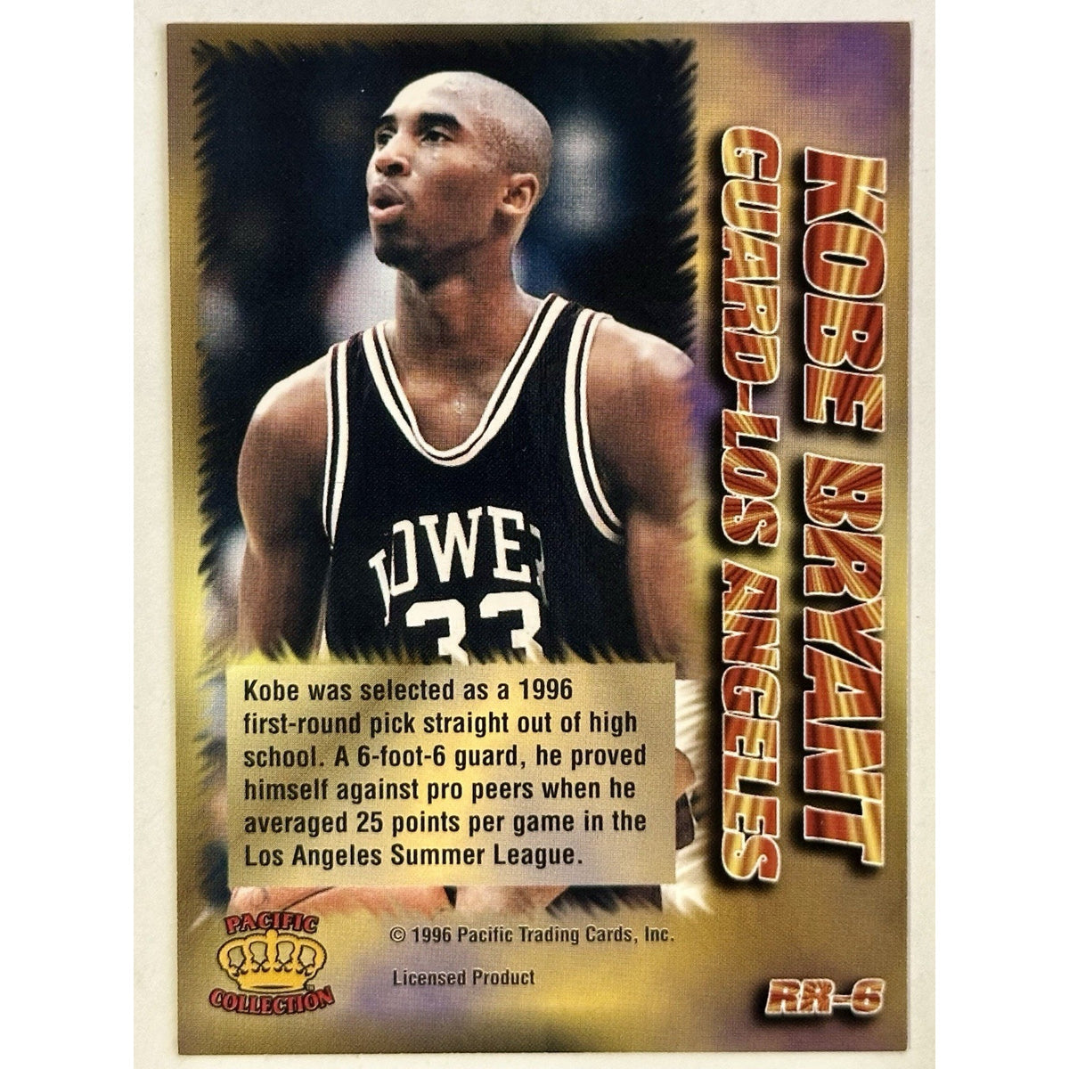 KOBE BRYANT 1996 97 Pacific Power Regents of Roundball #RR-6 Rookie RC