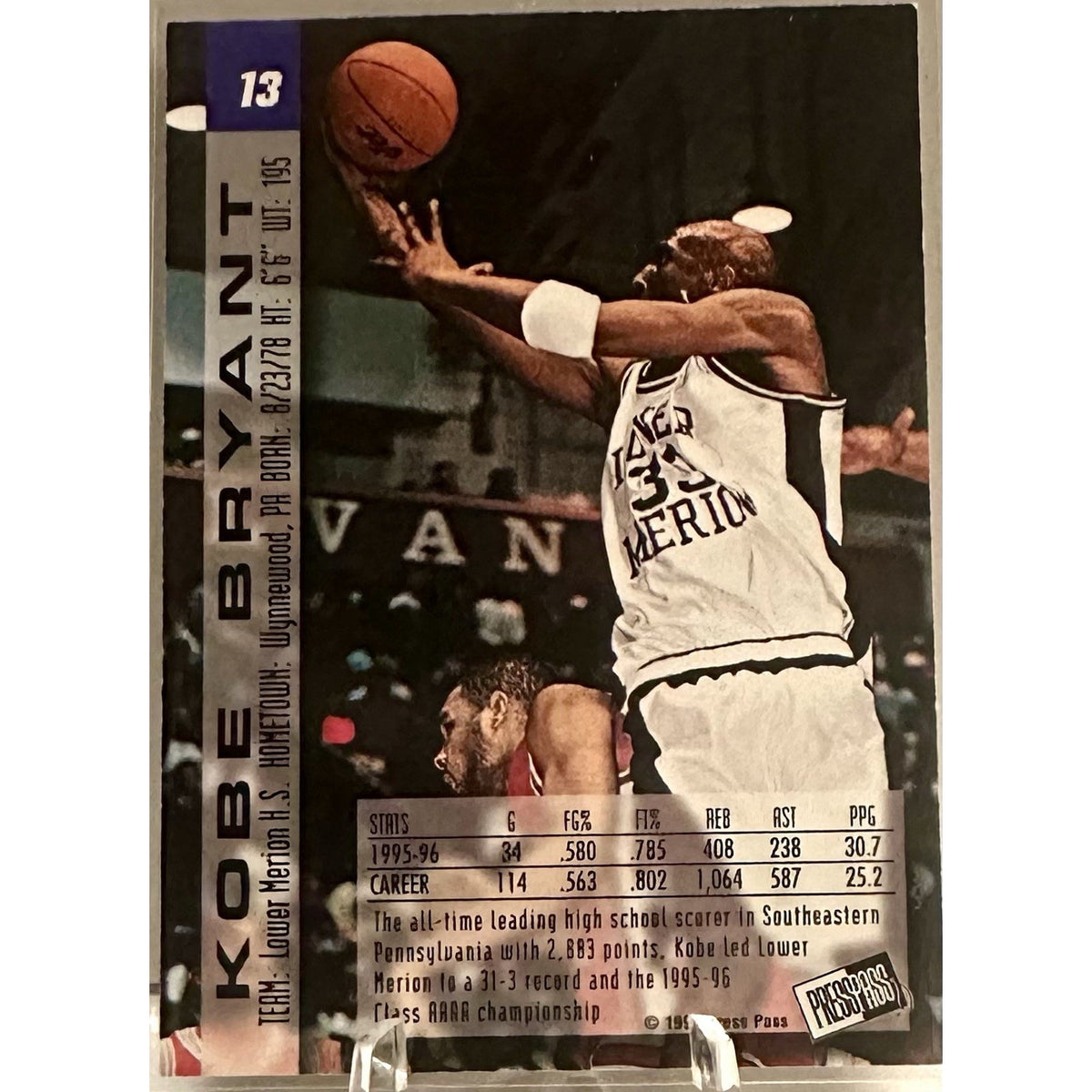 1996 Press Pass - Kobe Bryant #13 (RC)