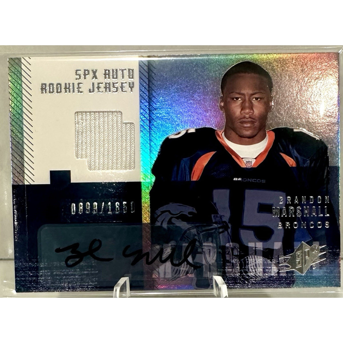 2006 SPx - SPx Auto Rookie Jersey Brandon Marshall #208 /1650 (AU, MEM, RC)