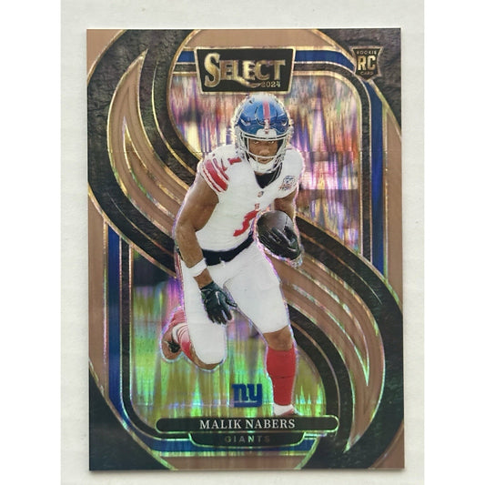2024 Select - Premier Level Malik Nabers #116 Copper Shock Prizm /299 (RC)