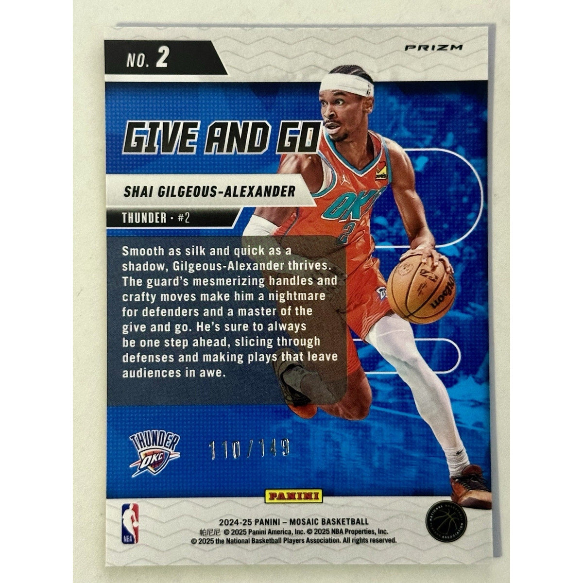 2024-25 Panini Mosaic - Give and Go Shai Gilgeous-Alexander #2 /149