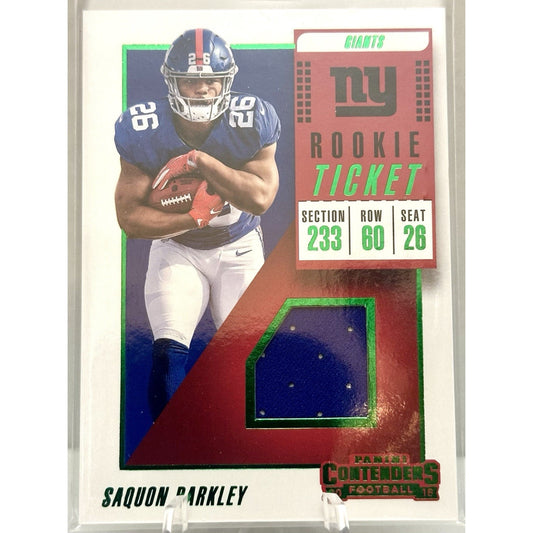 2018 Contenders Green Rookie Ticket RTS-2 Player Worn Saquon Barkley Patch