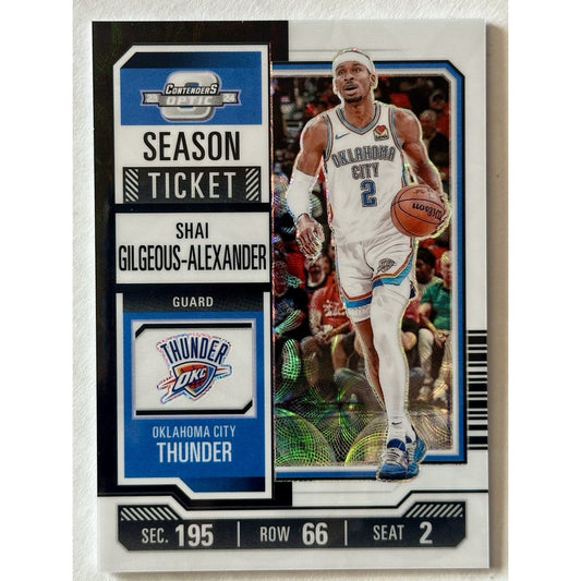 2023-24 Contenders Optic 81 Shai Gilgeous-Alexander Black White Prizm Ticket /25