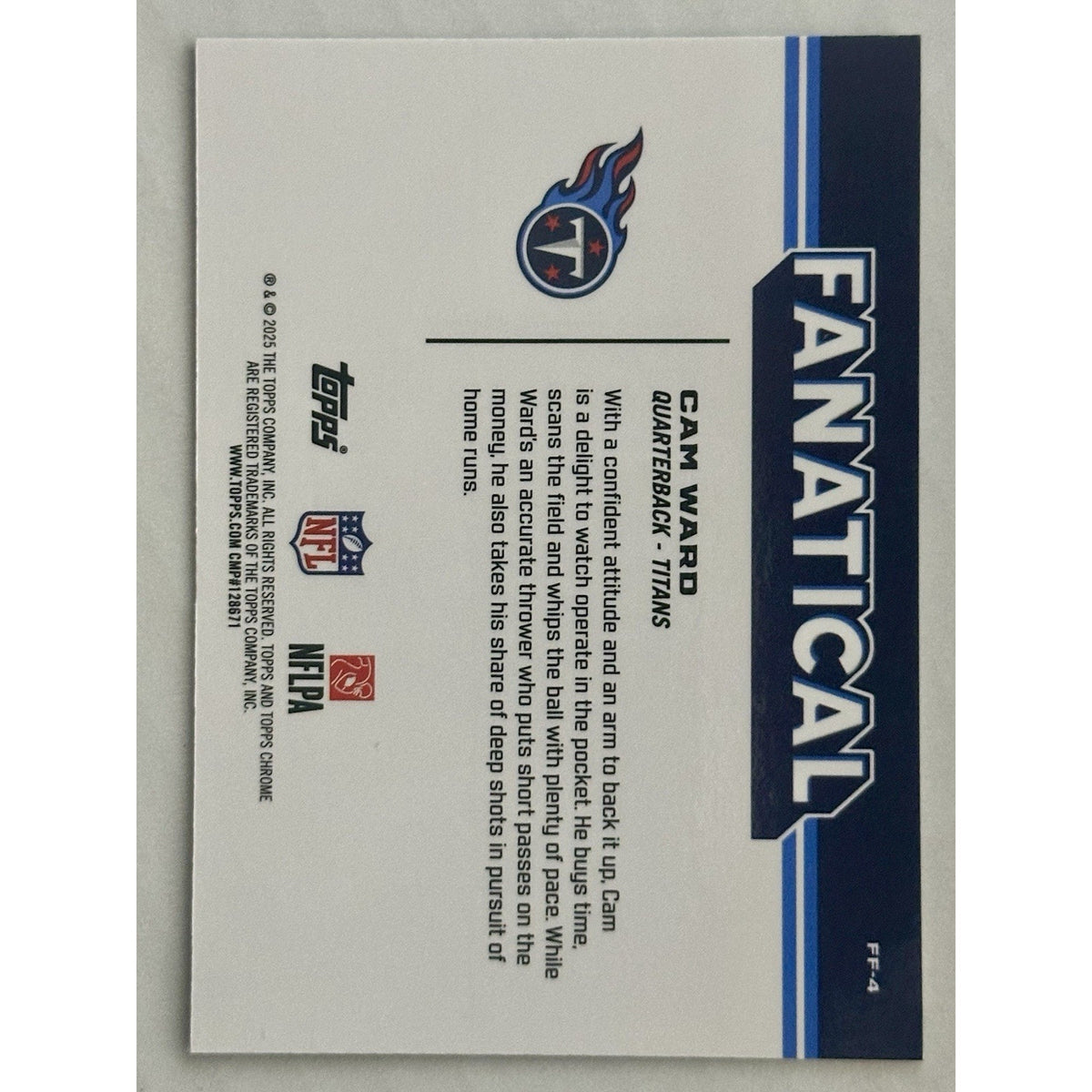 2025 Topps Chrome CAM WARD Fanatical (RC) #FF-4 - Case Hit SSP