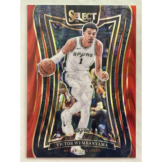 2024 Victor Wembanyama Panini Select Red Tectonic /65 - San Antonio Spurs SSP