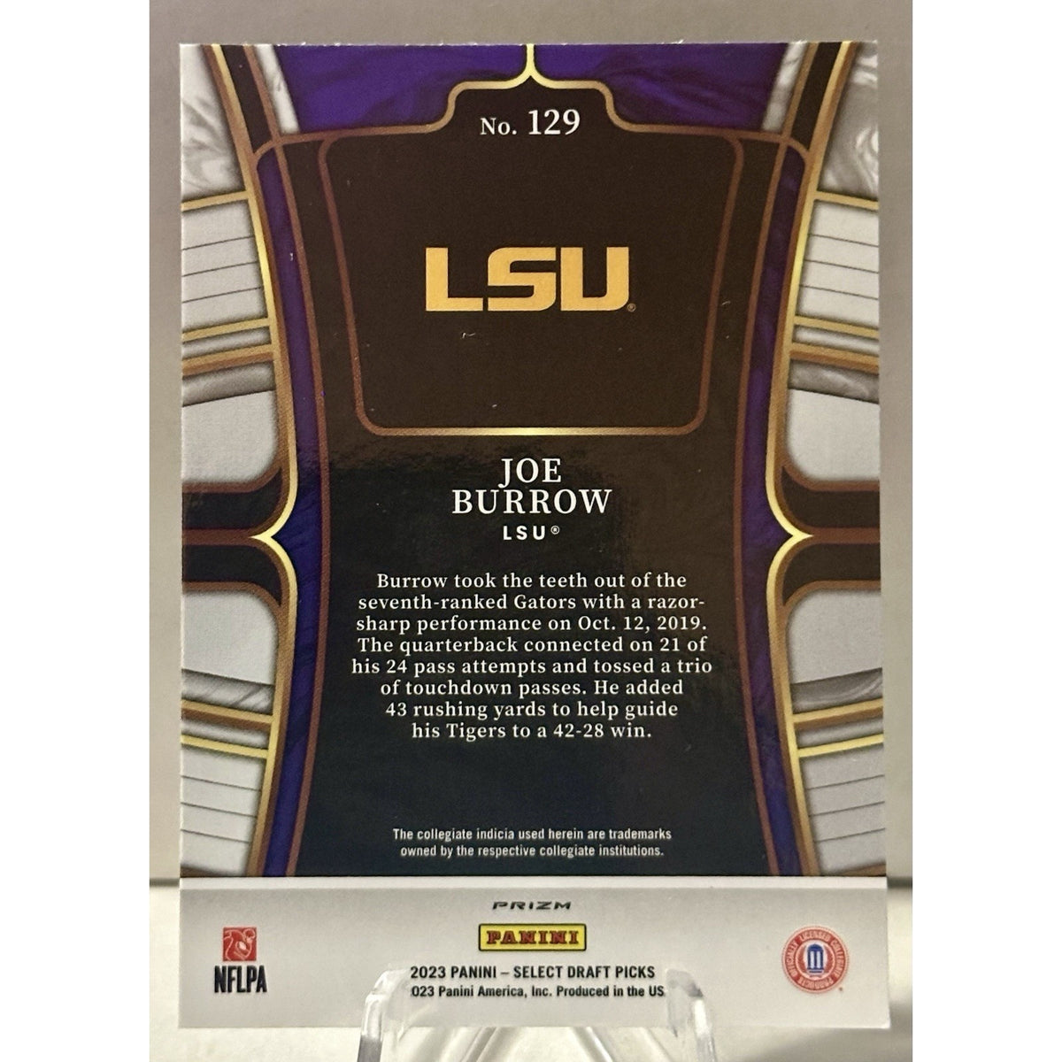 2023 Panini Select Draft Picks Joe Burrow 129 Dragon Scale Prizm Field Level SSP