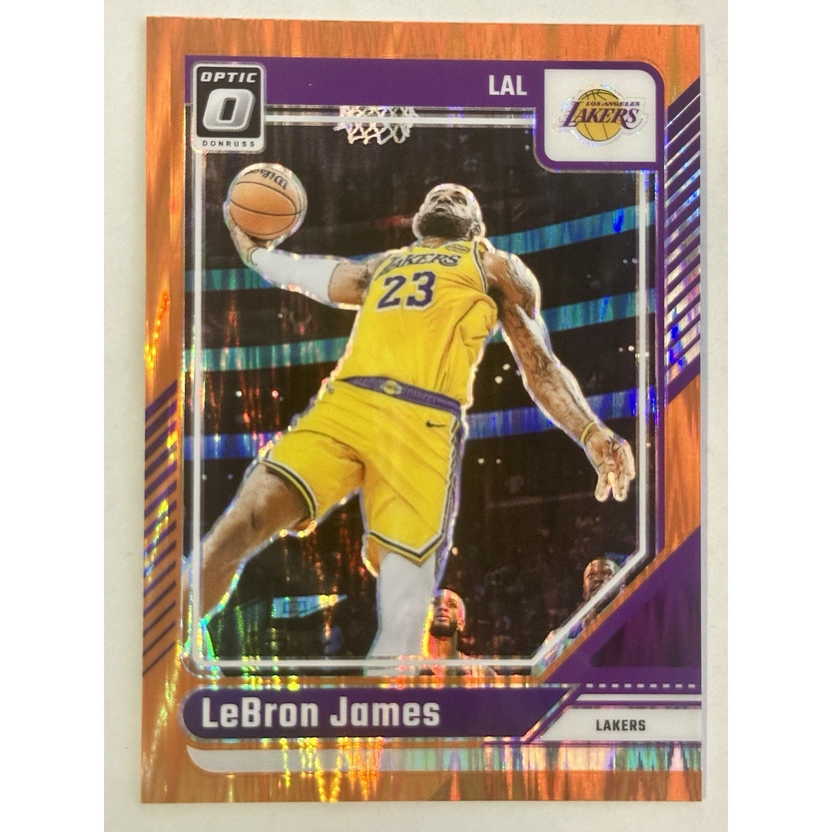 2024-25 Panini Donruss Optic LeBron James #148 Orange Shock Prizm /225 Lakers
