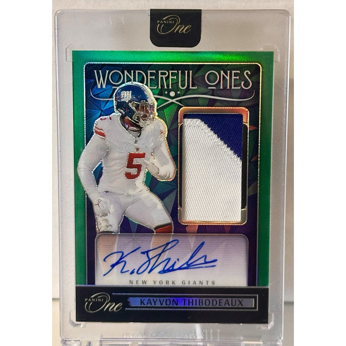 2024 Panini One - Wonderful Ones Auto Kayvon Thibodeaux #369 Green /40