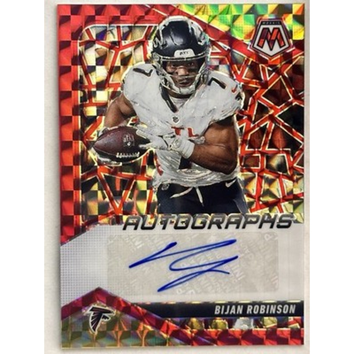 2025 Panini Mosaic - Autographs Mosaic Bijan Robinson #AMC-BRN Red Yellow Prizm