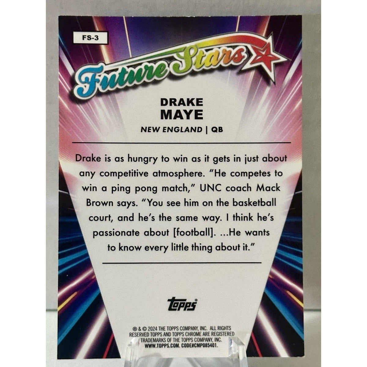 2024 Topps Chrome - Future Stars Drake Maye #FS-3 X-Fractor (RC)
