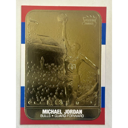 michael jordan 1997 fleer 23kt gold card Red White Blue
