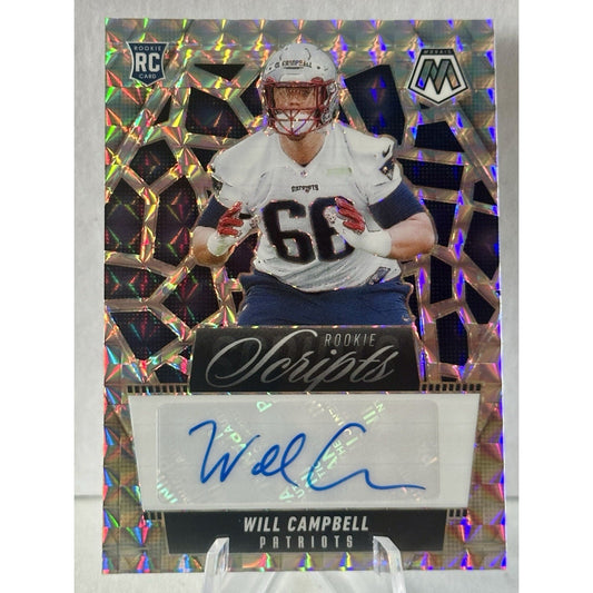 2025 Panini Mosaic - Rookie Scripts Will Campbell #RS-WCL Auto Rc Patriot
