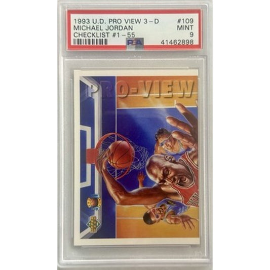 Michael Jordan 1993-94 Upper Deck Pro View 3D Checklist PSA 9