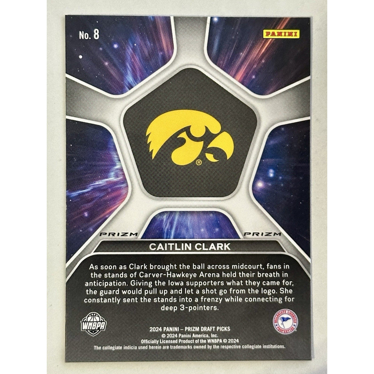 Caitlin Clark - 2024-25 Panini Prizm Draft Picks Deep Space #8 Silver Prizm (RC)