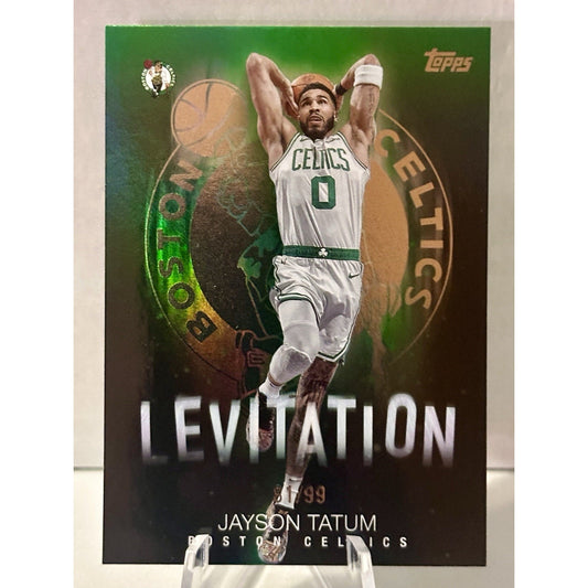 2025-26 TOPPS JAYSON TATUM LEVITATION GREEN FOIL /99 SP COLOR MATCH