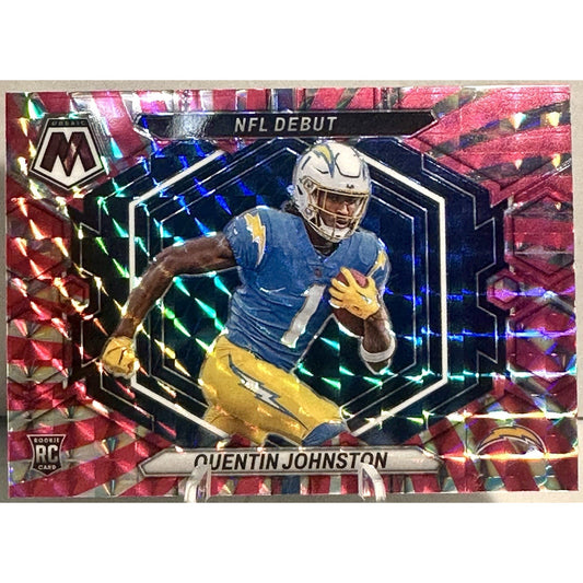 2023 Panini Mosaic Pink Swirl Quentin Johnston /11 RC Rookie ND-16 Prizm SSP