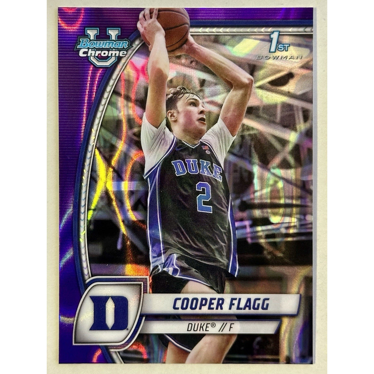 Cooper Flagg #16 2025 Bowman U Chrome Purple Lava Refractor (RC) 1