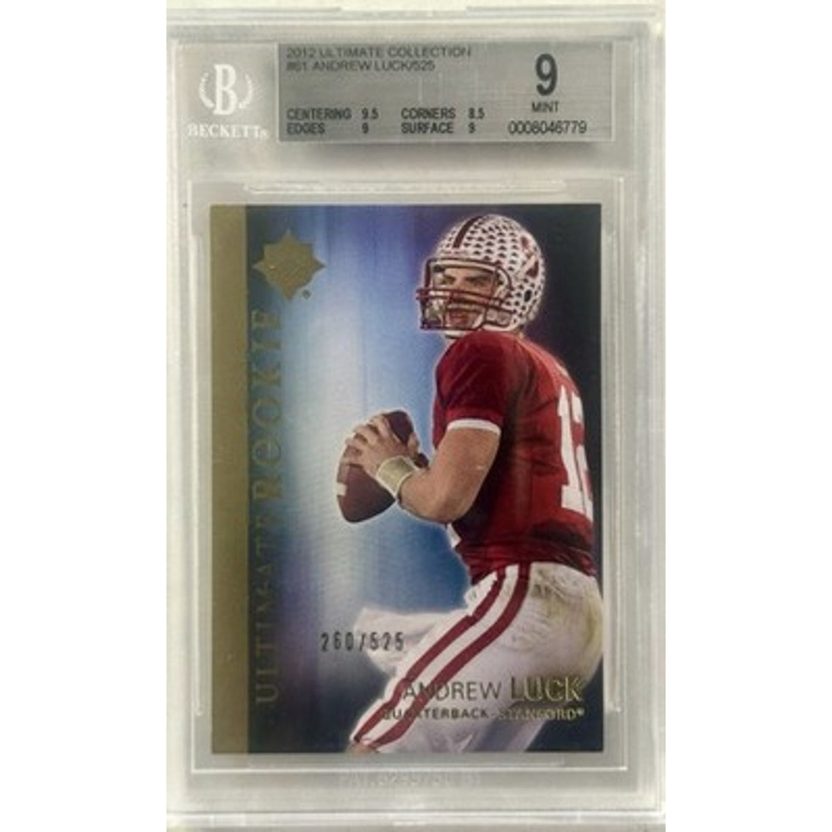 BGS 9 ANDREW LUCK 2012 UPPER DECK ULTIMATE COLLECTION RC /525 *MINT* COLTS