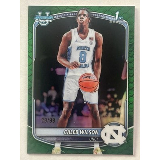 2025-26 Bowman U Chrome 1st Green Reptilian #CPA-83 Caleb Wilson Rookie /99 (B)