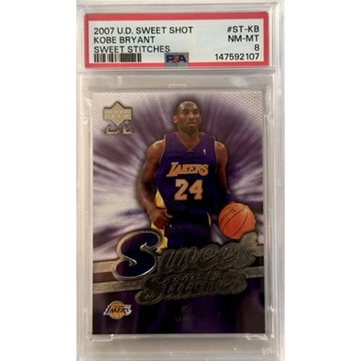 2007-08 Upper Deck Sweet Stitches Kobe Bryant ST-KB PSA 8