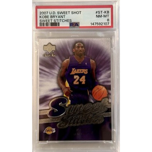 2007-08 Upper Deck Sweet Stitches Kobe Bryant ST-KB PSA 8