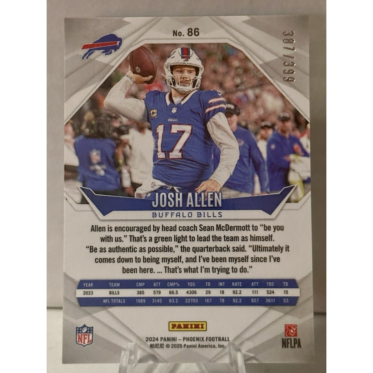 2024 Panini Phoenix - Josh Allen #86 Team Helmet /399