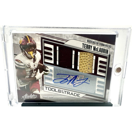 2023 Absolute Tools of the Trade Materials Auto Terry McLaurin /99 Gold Ball