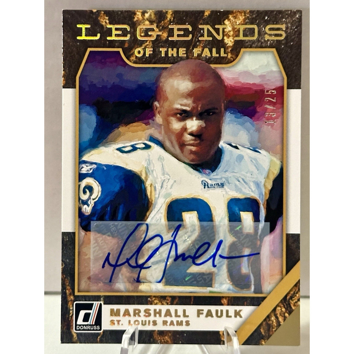 2019 Donruss Legends Of The Fall Marshall Faulk LF-11 Auto /25
