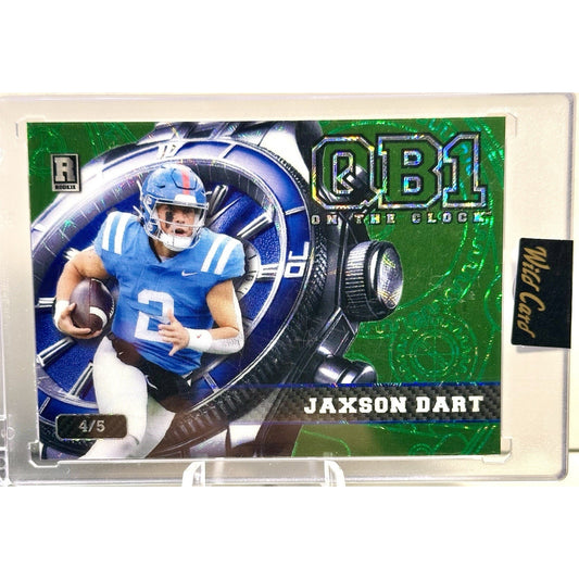Jaxson Dart 2024 Wild Card QB1 On The Clock RC /5 Green #OCW-GN-JD1