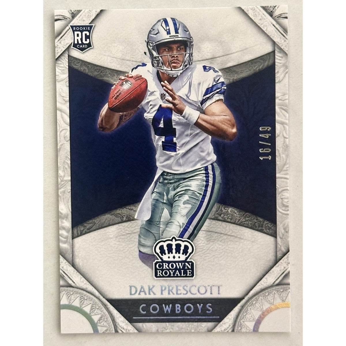 Dak Prescott 2016 Panini Preferred Crown Royale /49 Rookie Dallas Cowboys RC