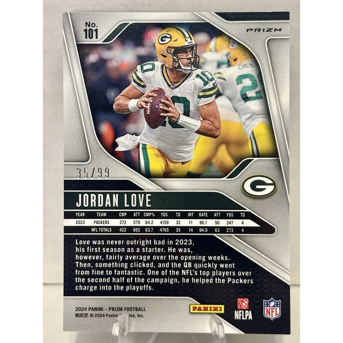 2024 Panini Prizm Jordan Love Purple Wave /99 #101 Green Bay Packers