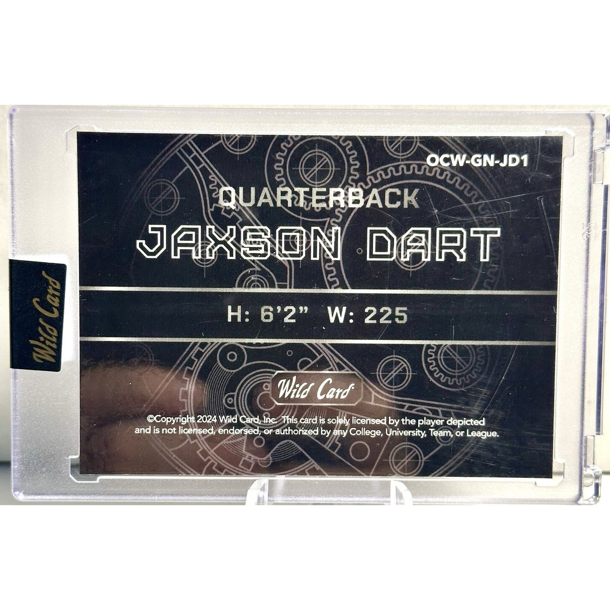 Jaxson Dart 2024 Wild Card QB1 On The Clock RC /5 Green #OCW-GN-JD1