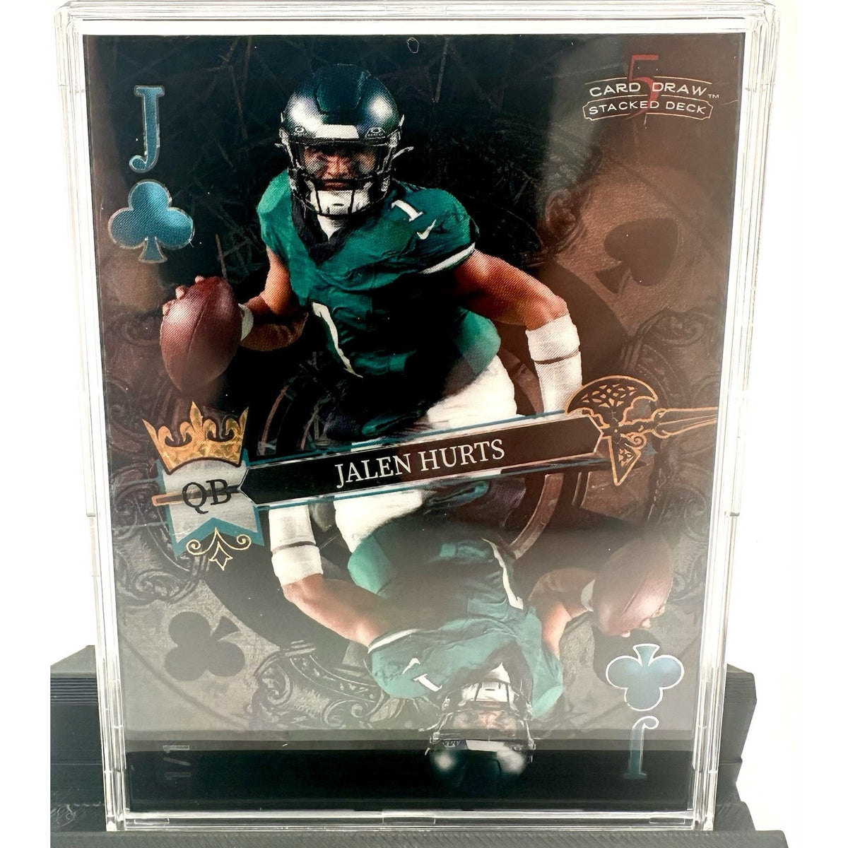 Jalen Hurts 2024 Wild Card 5 Card Draw Stacked Deck Black Mirror  1/1