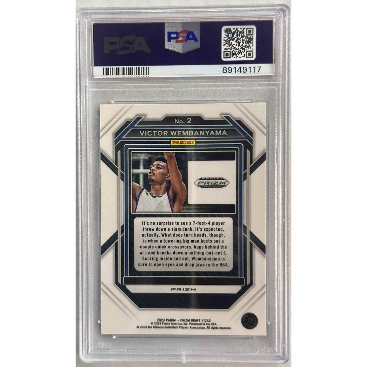 2023 PANINI PRIZM DRAFT PICKS VICTOR WEMBANYAMA RC HYPER PRIZM PSA 9 MINT (SB)