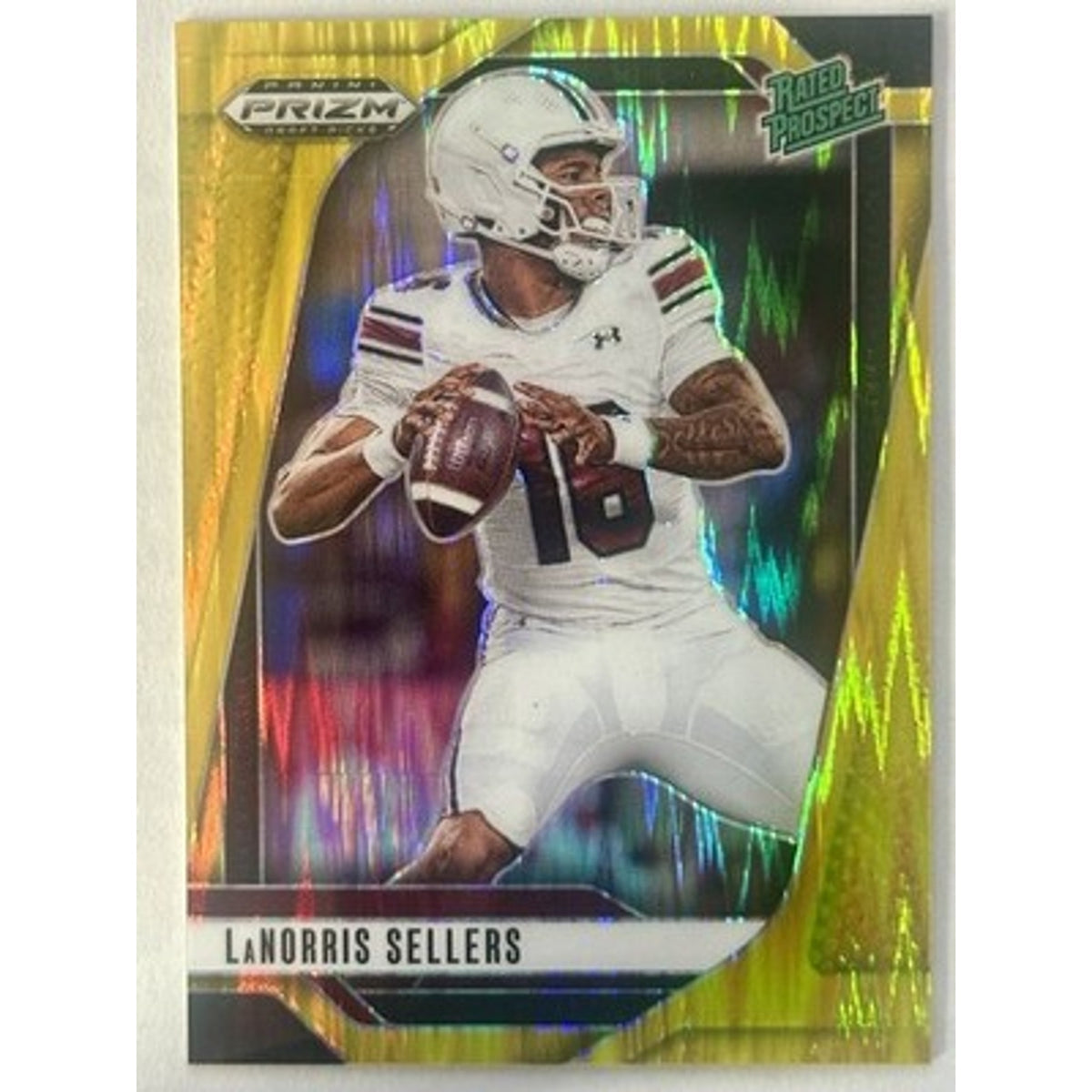 2025 Panini Prizm Draft Picks Gold Prizm LaNorris Sellers #165 Gamecocks /49