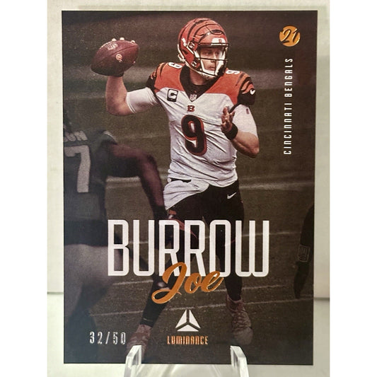 2021 Panini Luminance JOE BURROW #19 Orange /50 Cincinnati Bengals